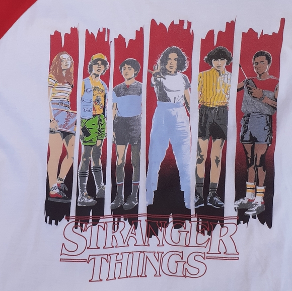 NETFLIX STRANGER Things Licensed Tie-up Medium T-Shirt Cute Sleeves 😍 - Picture 4 of 15